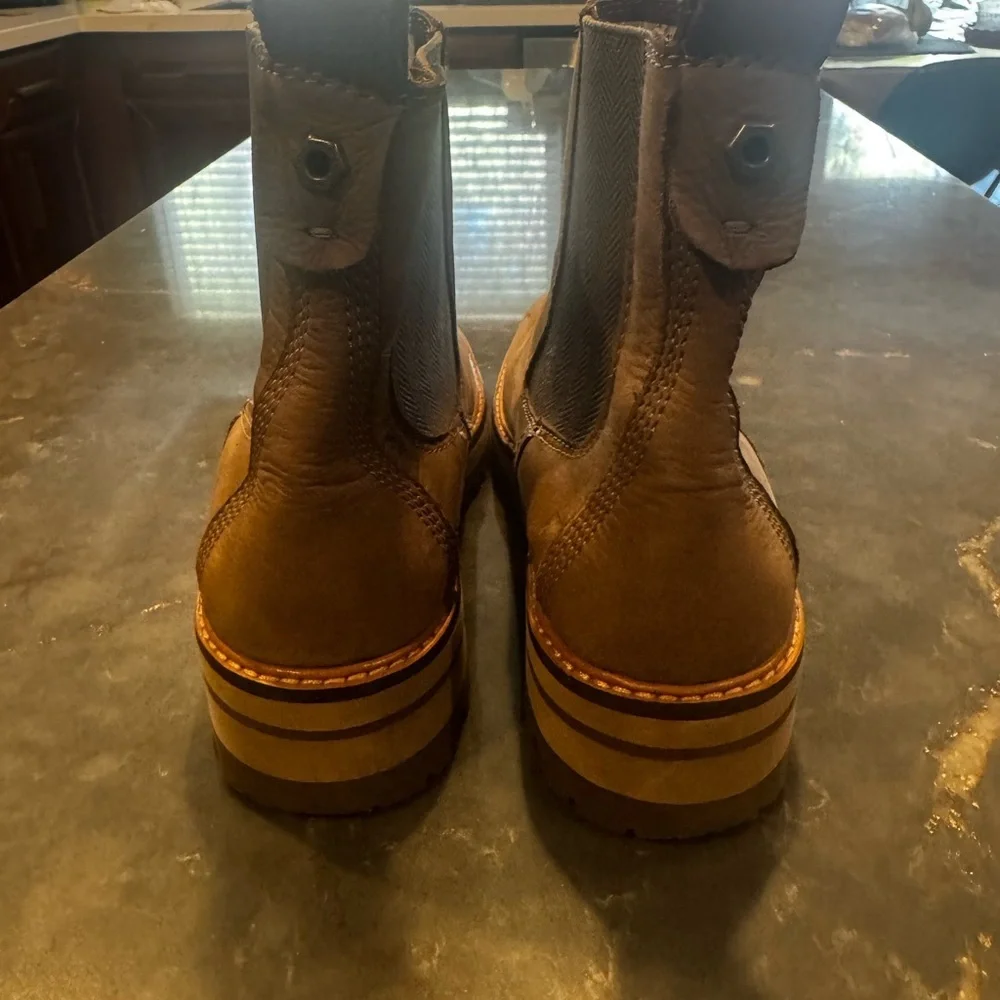Timberland Brown Leather Platform Lug Sole Chelsea Boots 9 Gorpcore